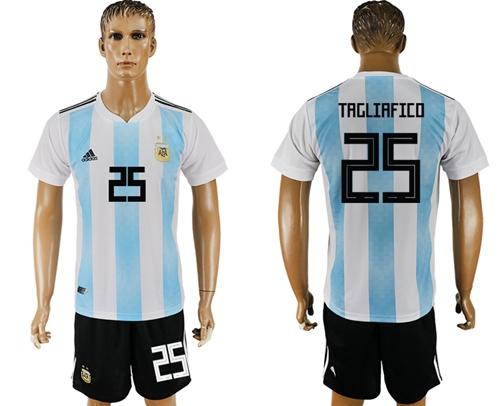 Argentina #25 Tagliafico Home Soccer Country Jersey - Click Image to Close